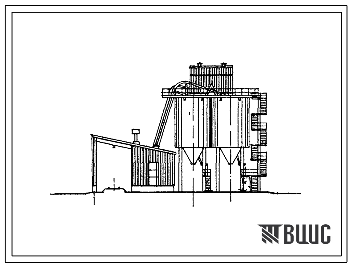 Типовой проект 708-15.84 Прирельсовый склад цемента с железобетонными силосами емкостью 1000 т для базы материально-технического снабжения