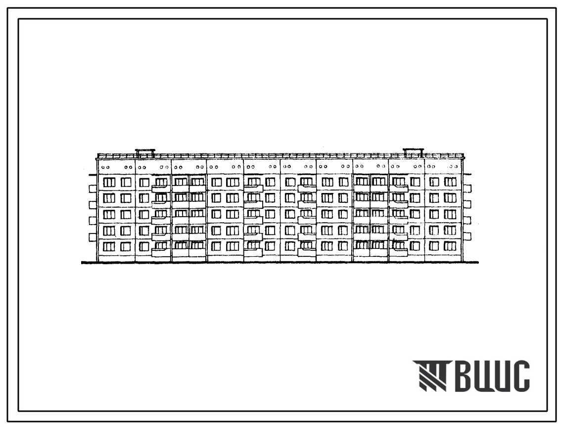 Типовой проект 111-135-146/1 Пятиэтажный четырехсекционный дом на 60 квартир (однокомнатных 1Б-10, 1А-4, двухкомнатных 2Б-36, трехкомнатных 3Б-10). Для строительства в 1В климатическом подрайоне, 2 и 3 климатическом районах