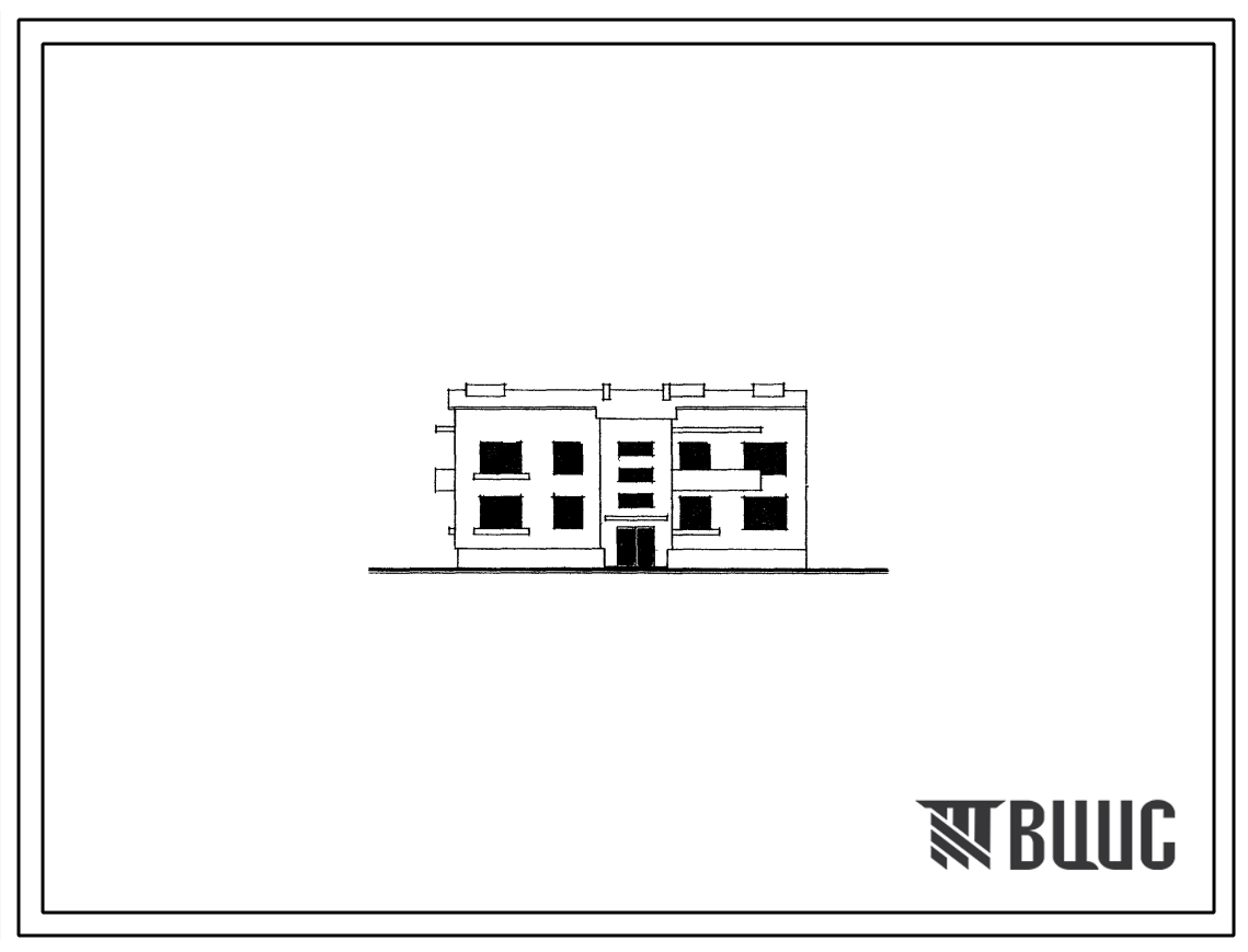Типовой проект 30-03 Двухэтажная блок-секция на 6 квартир (двухкомнатных 2А-2, двухкомнатных 2Б-4). Торцевые левые, торцевые правые и рядовые для строительства в 1В и 2В климатических подрайона