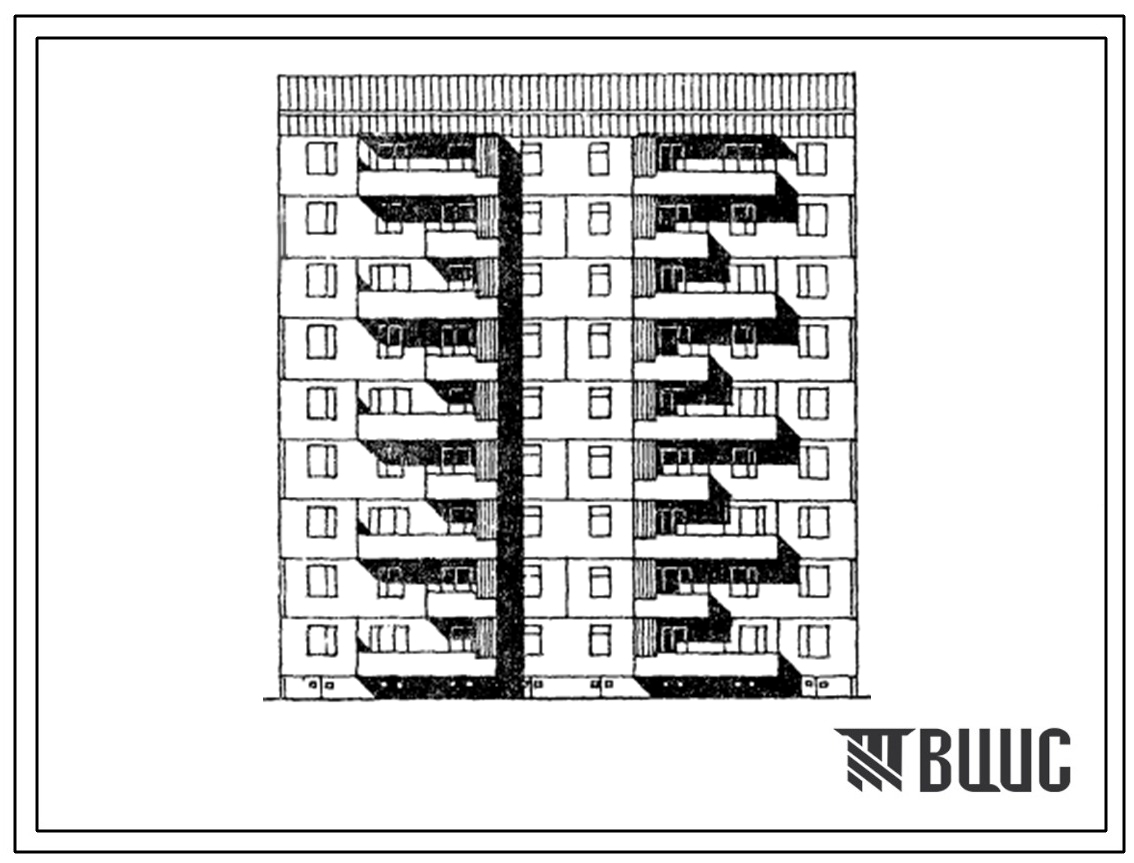 Типовой проект 178-02в.85 Блок-секция рядовая (торцевая) 9-этажная 36-квартирная для Пантелеймоновского ЖБИ (ЭКП-2)