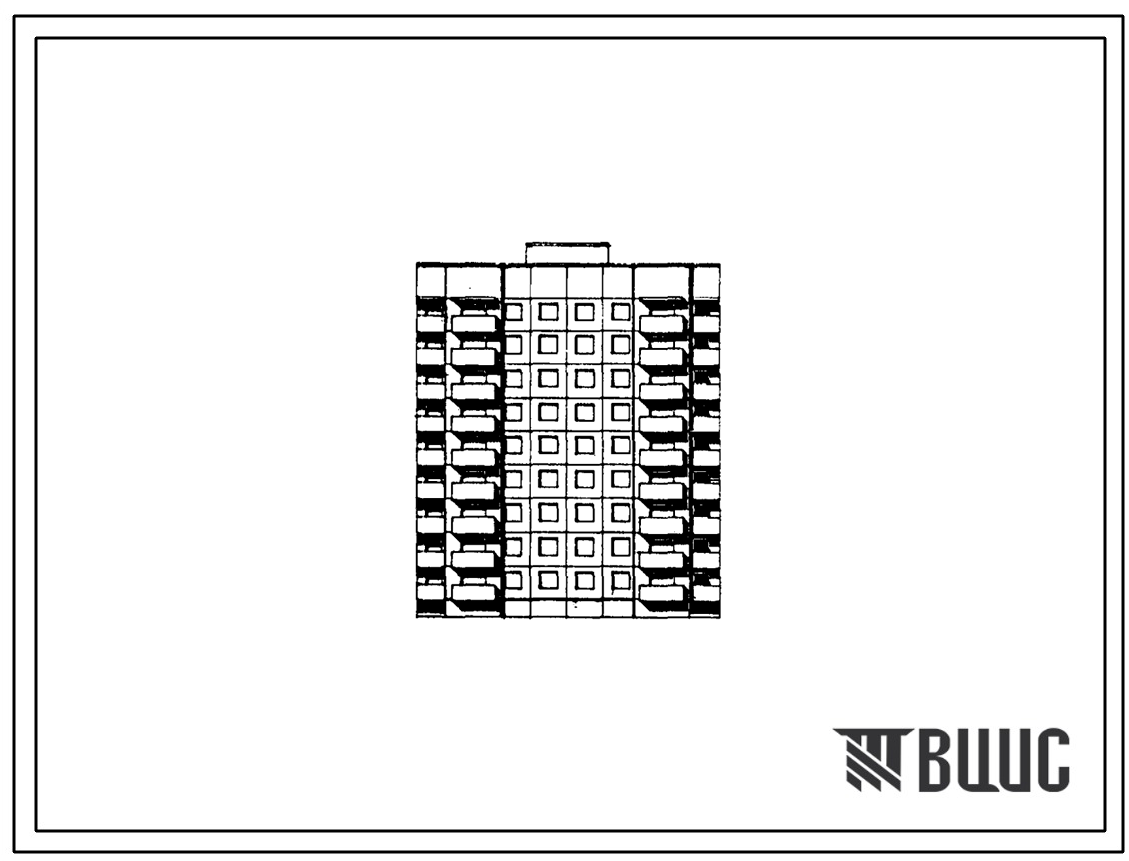 Фасады Типовой проект 90-0258.1.13.89 Блок-секция 9-этажная 36-квартирная рядовая 2-2-3-3 (для строительства в г. Омске и Омской области)