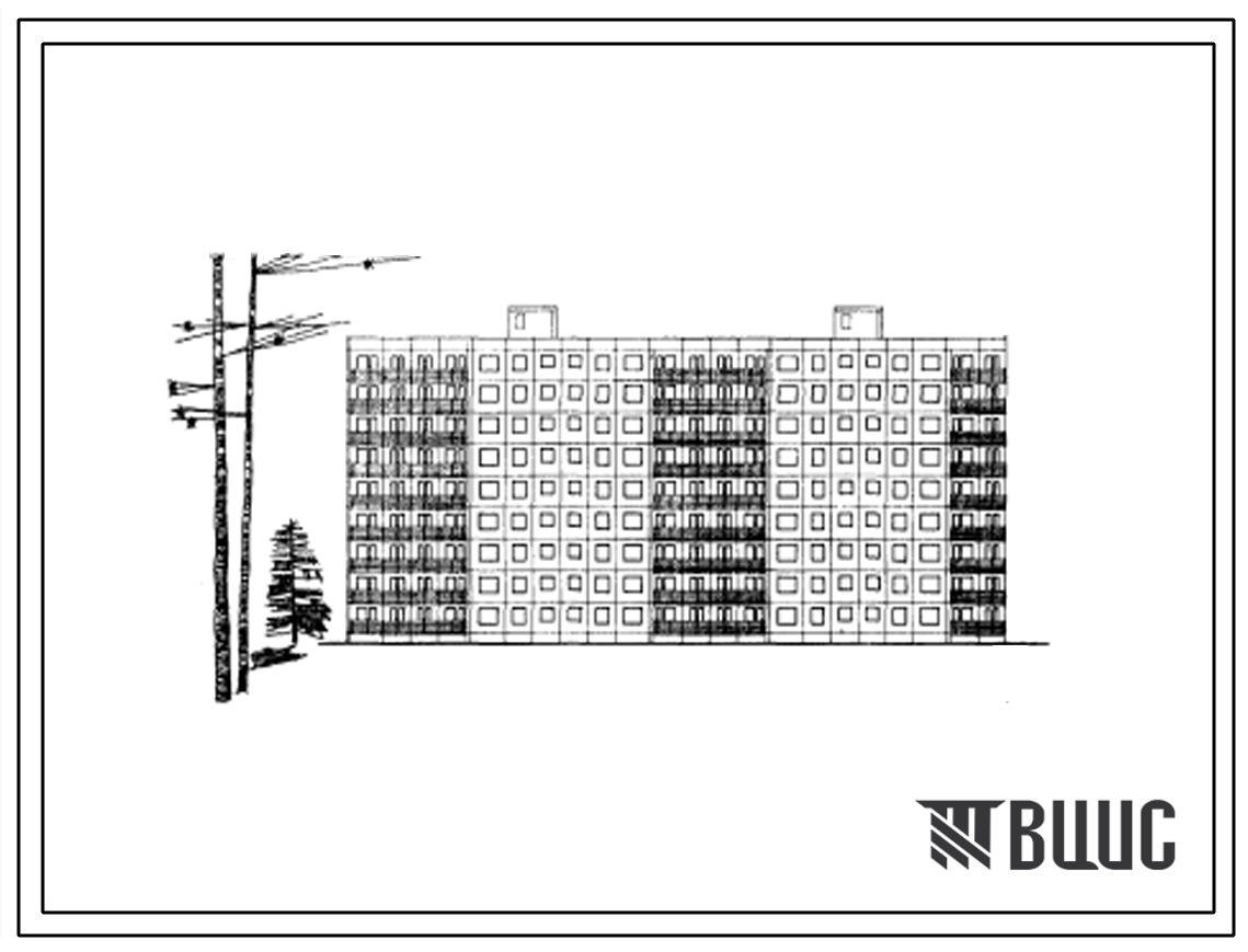 Типовой проект 1-464Д-99 Девятиэтажный четырехсекционный крупнопанельный жилой дом на 216 квартир с конструкциями из керамзитобетона (однокомнатных  36, двухкомнатных  91, трехкомнатных  71, четырехкомнатных  18). Для строительства во II и III строительно