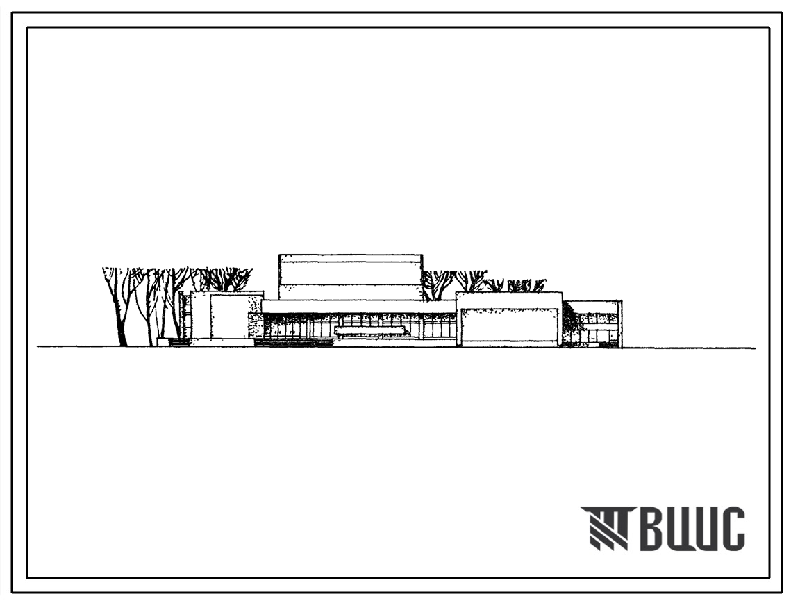 Типовой проект 264-13-59 Широкоформатный кинотеатр на 600 мест с кафе на 150 мест для строительства в 1В климатическом подрайоне, во 2 и 3 климатических районах.