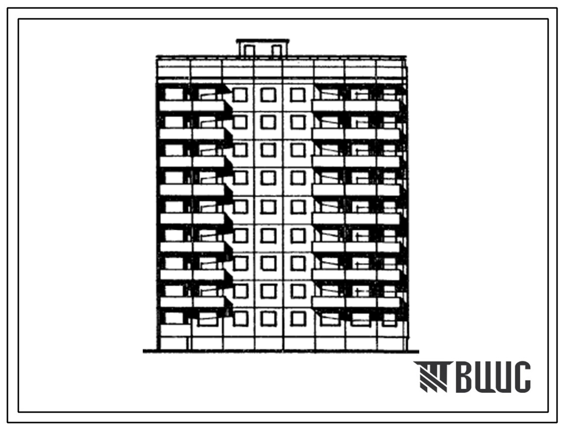 Типовой проект 94-039/1 Блок-секция 9-этажная 36-квартирная торцовая, правая. 1Б-2Б-3А-5Б