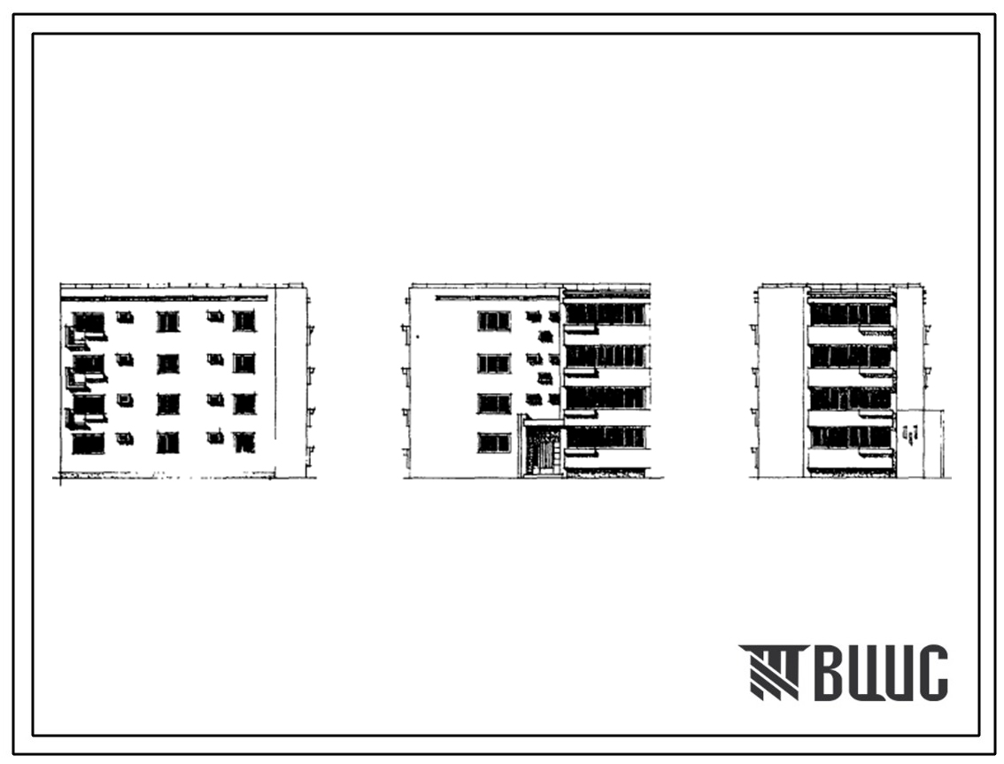 Типовой проект 77-046сп/1 Блок-секция 4-этажного дома на 8 квартир (3А-2Б), торцовая правая