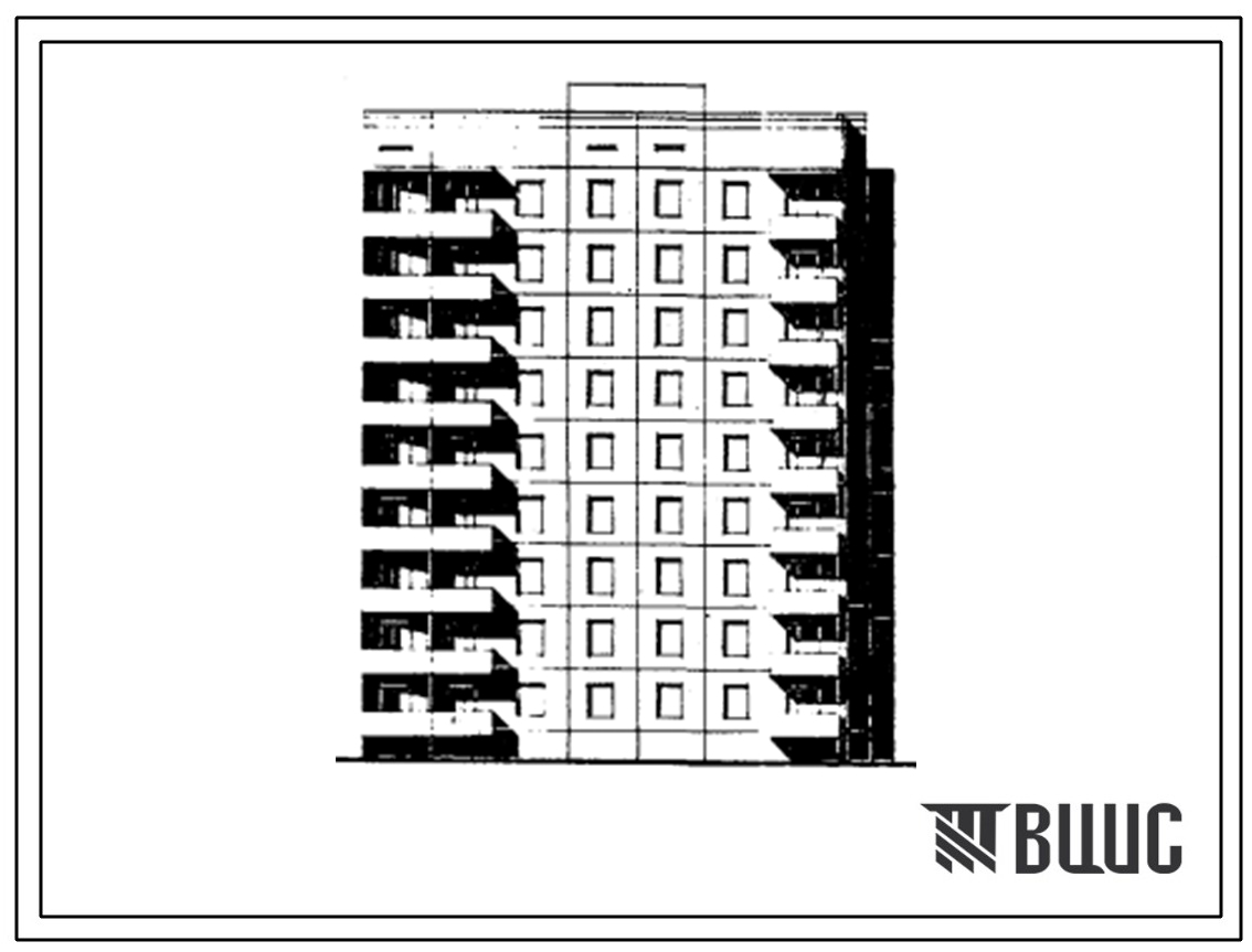 Типовой проект 125-048/1.2 Блок-секция девятиэтажная 36-квартирная угловая правая 2Б-2Б-3Б-3Б.