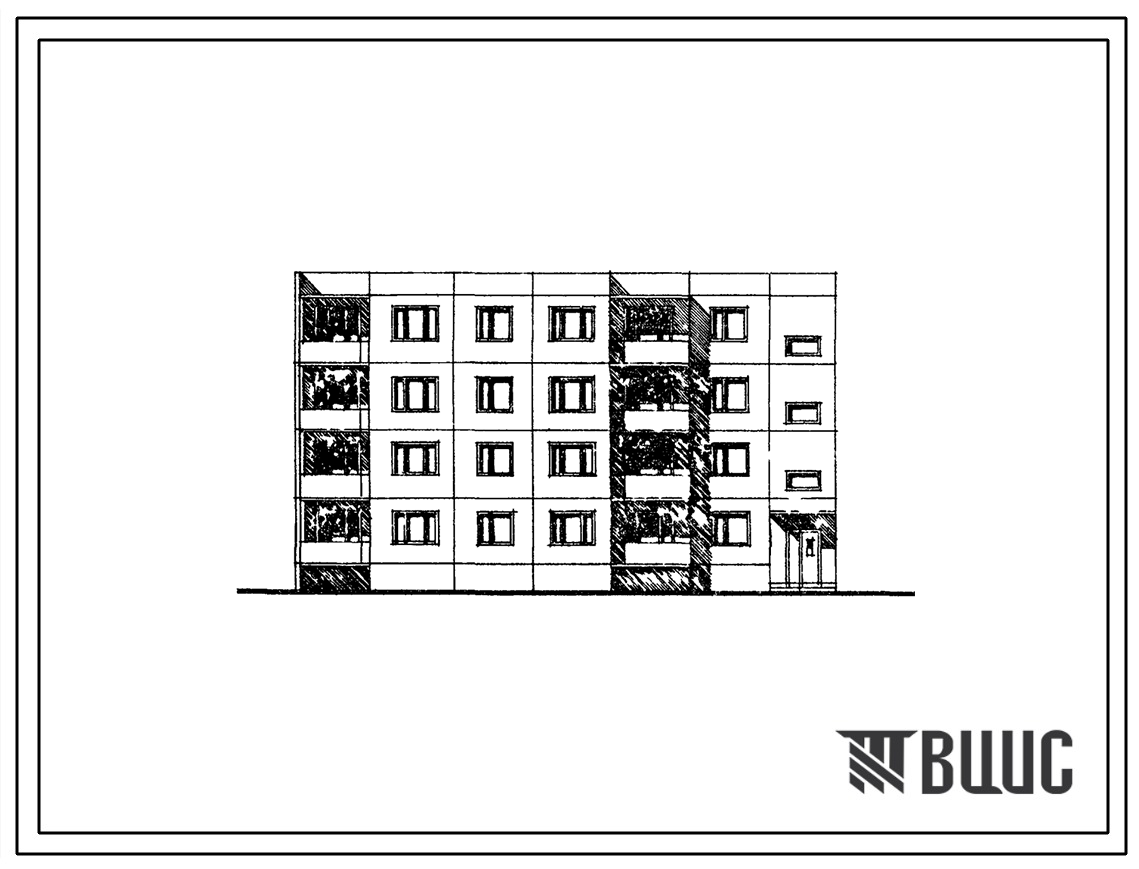 Типовой проект 121-085/1 4-этажный жилой блок общежития для профтехучилищ на 96 человек (с комнатами на 2 и 3 человека). Для строительства в 1В климатическом подрайоне, 2 и 3 климатических районах.
