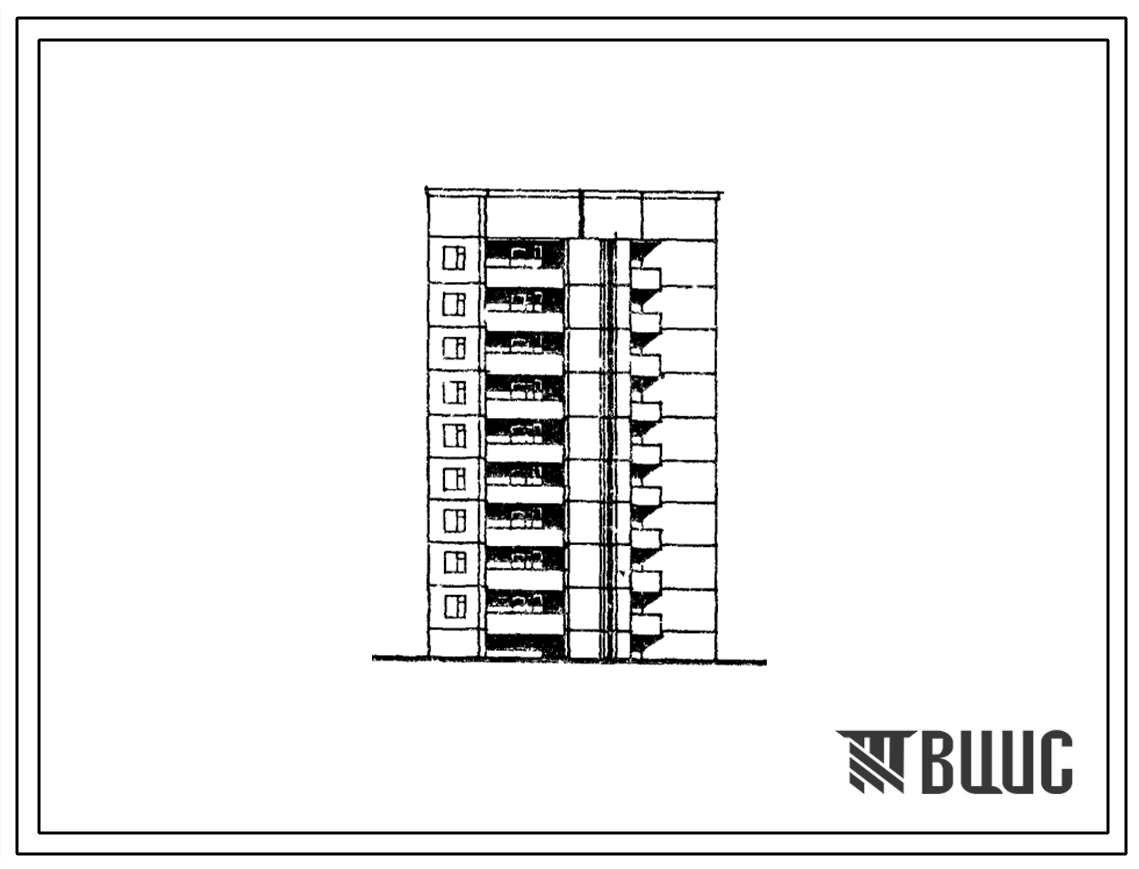 Типовой проект 135-0271с.13.86 9-этажная поворотная блок-вставка с внешним углом 90 для Бурятской АССР