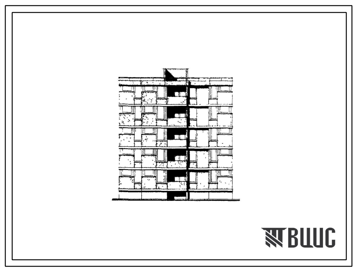 Типовой проект 126-064/1 Блок-секция пятиэтажная 10-квартирная рядовая с торцевыми окончаниями (трехкомнатных 3А — 5, четырехкомнатных 4Б — 5).