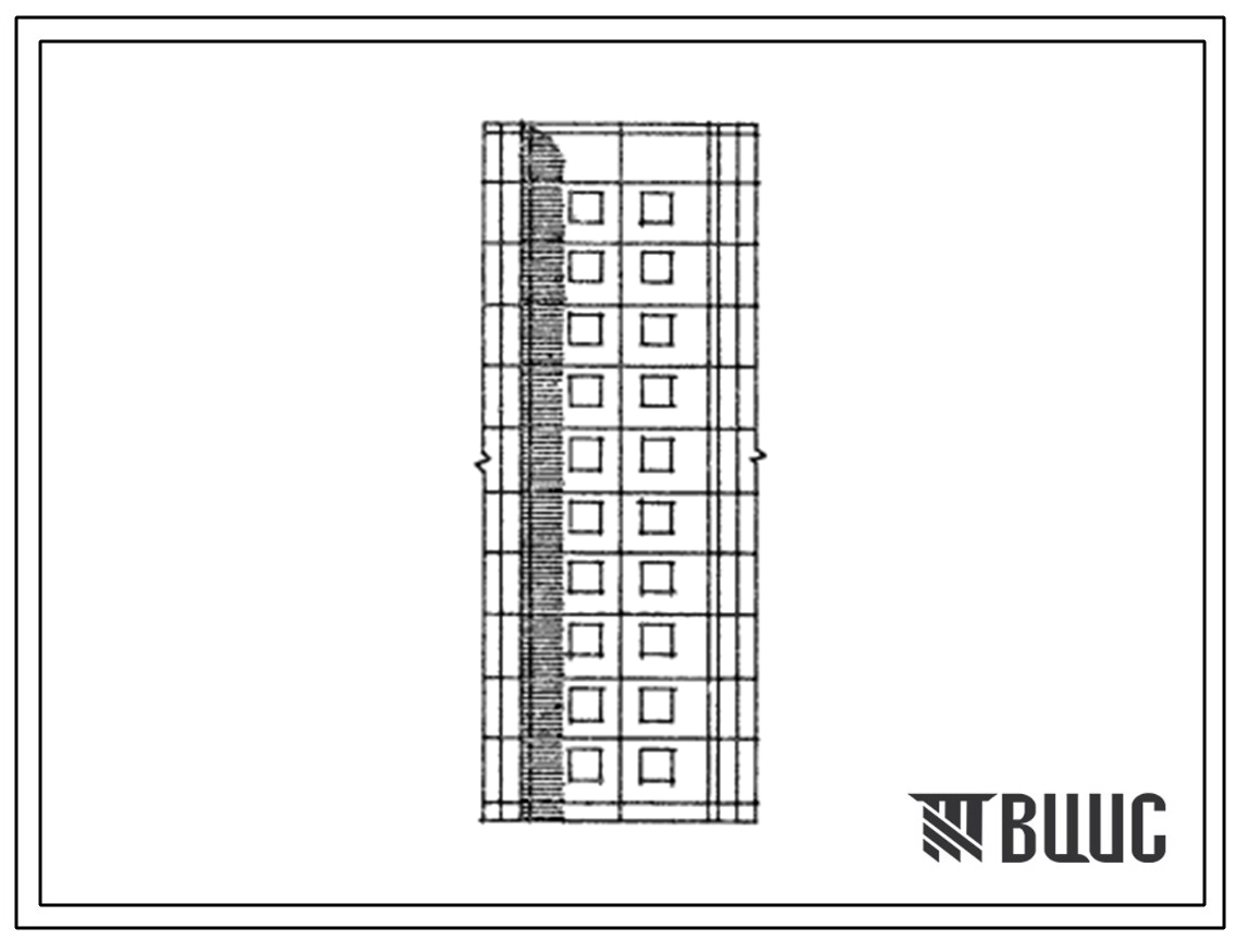 Типовой проект 141-025.13.87 Блок-вставка 10-этажная с внутренним углом поворота 135 градусов. Для города Свердловска