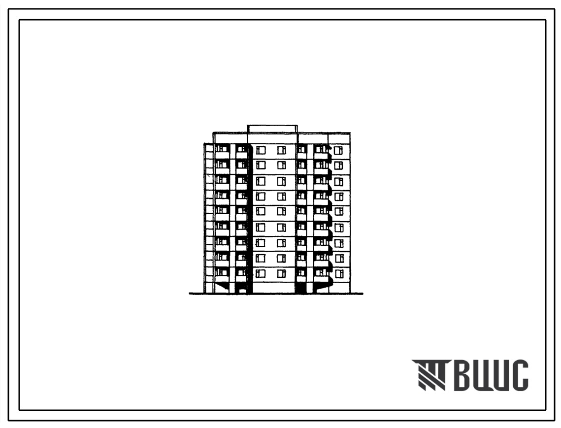 Типовой проект 135-0331с.13.87 9-этажная блок-секция на 27 квартир торцевая левая 2-3-4 для Бурятской АССР