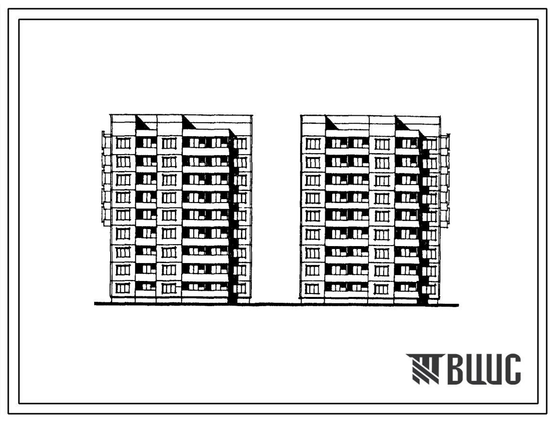 Типовой проект 134-041в.13.86 Жилой блок на 54 однокомнатных квартиры типа 1Б. Для строительства в г.Ворошиловграде и Донецке