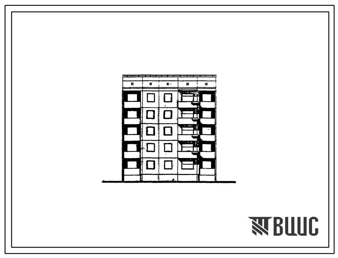 Типовой проект 94-06/1.2 Блок-секция рядовая левая 5-этажная 15-квартирная 2Б-2Б-2Б