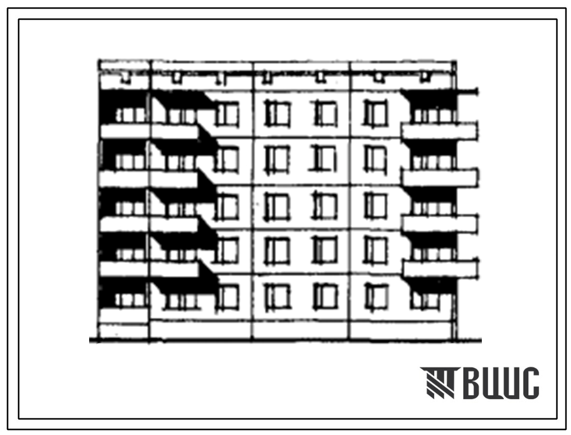 Типовой проект 75-024/1 Блок-секция 5-этажная 20-квартирная угловая правая 2Б-2Б-3Б-3А