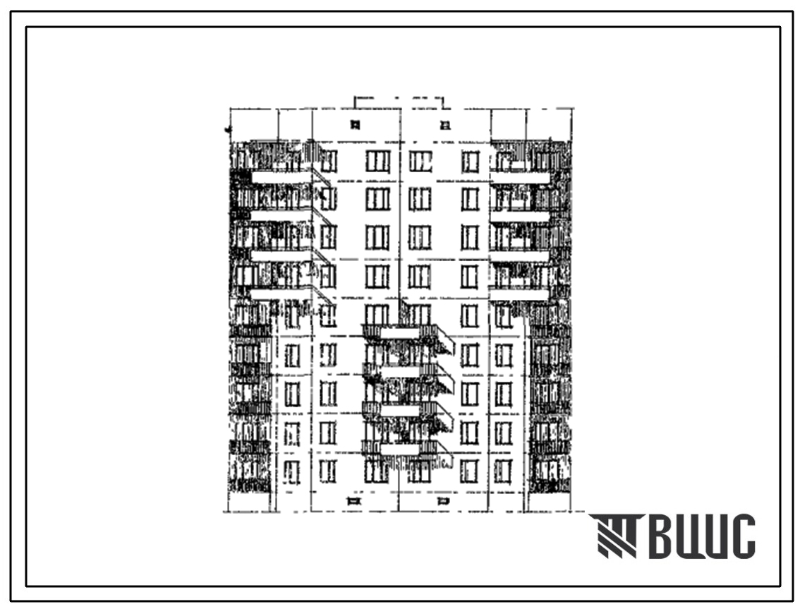 Типовой проект 108-017 Девятиэтажная крупнопанельная блок-секция на 36 квартир рядовая (2Б.2Б.3Б.3Б)