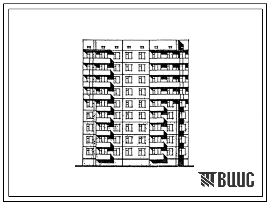 Типовой проект 185-010.13.86 Блок-секция 9-этажная 36-квартирная рядовая правая 1Б-2Б-3Б-4Б (для строительства в г. Северодвинске)