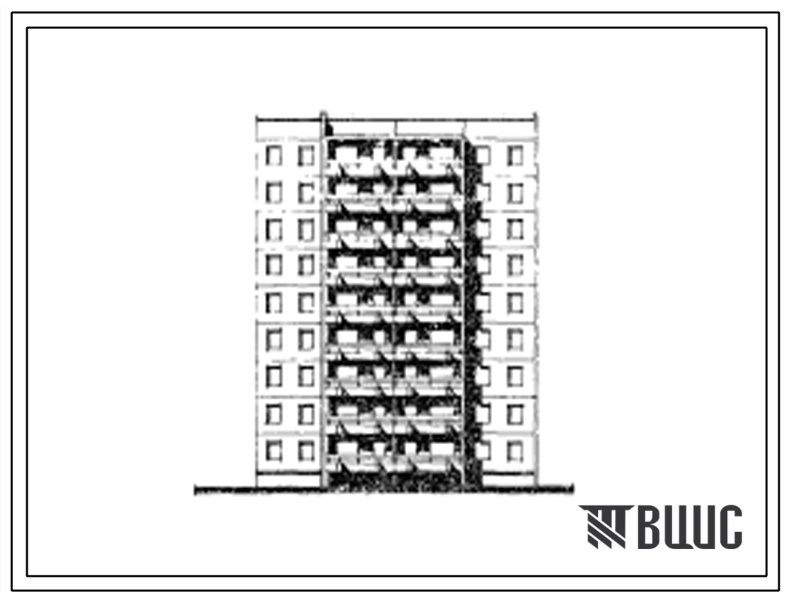 Типовой проект 141-016/1 Девятиэтажная блок-секция торцевая правая на 36 квартир (однокомнатных 1Б-9, двухкомнатных 2Б-9, трехкомнатных 3Б-9, четырехкомнатных 4Б-9). Для строительства в 1В и 2В климатических подрайонах