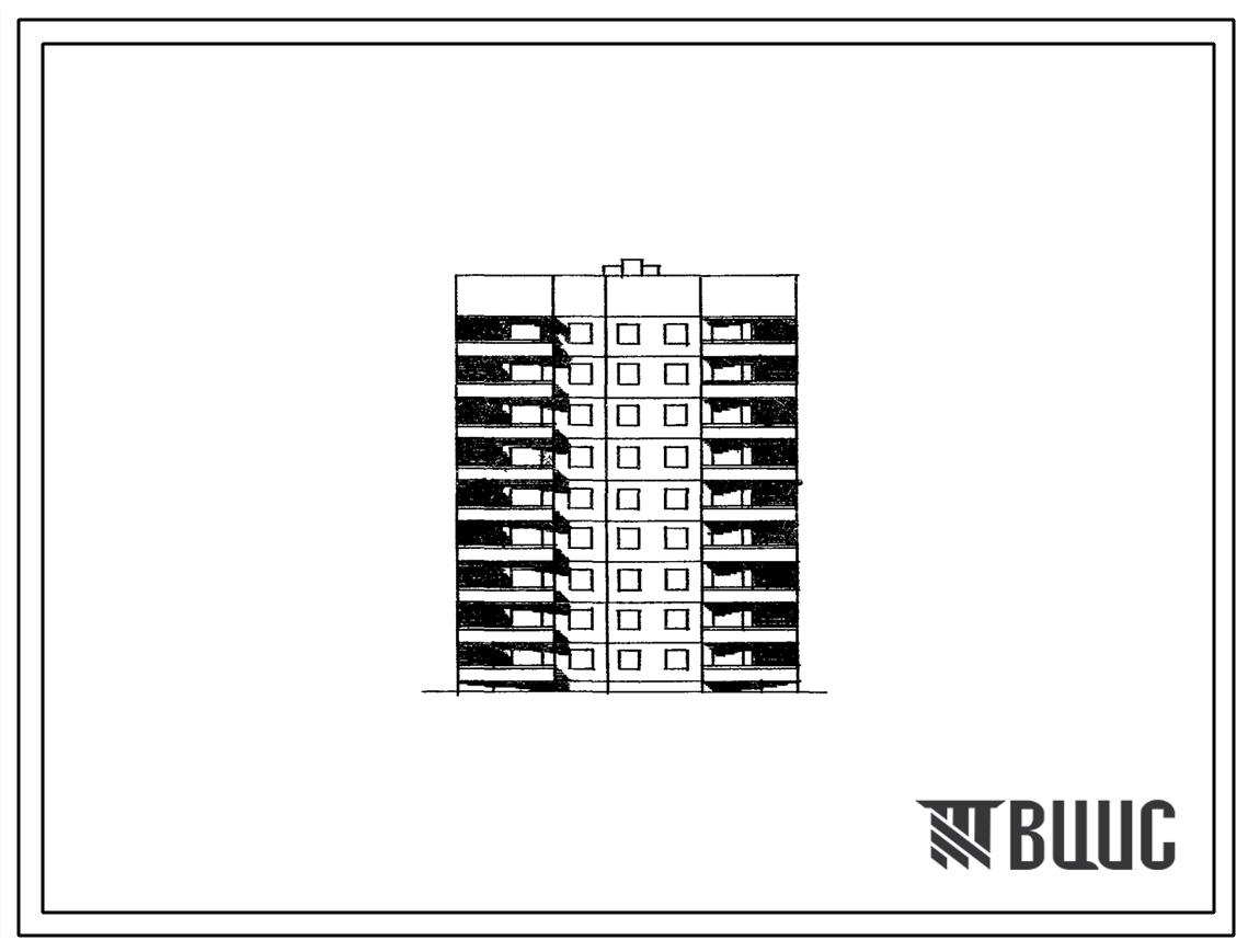 Типовой проект 90-035.01.86 Конструктивный вариант типового проекта 90-035/1.2 девятиэтажной блок-секции рядовой с торцевыми окончаниями на 36 квартир с применением наружных стеновых панелей трехслойной конструкции с вкладышами. 
