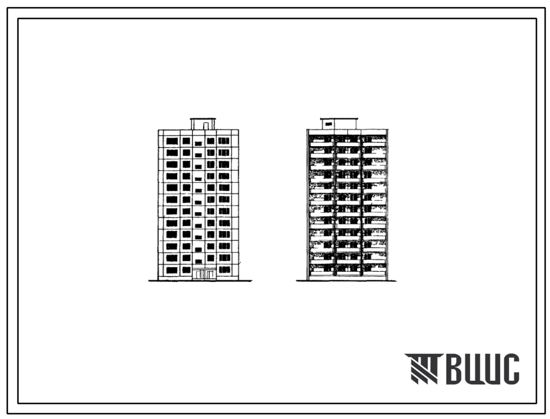 Типовой проект 1-464Д-108 Двенадцатиэтажный крупнопанельный жилой дом на 48 квартир (однокомнатных  1, двухкомнатных  35 и трехкомнатных  12). Для строительства в районах с расчетной наружной температурой -39?С.