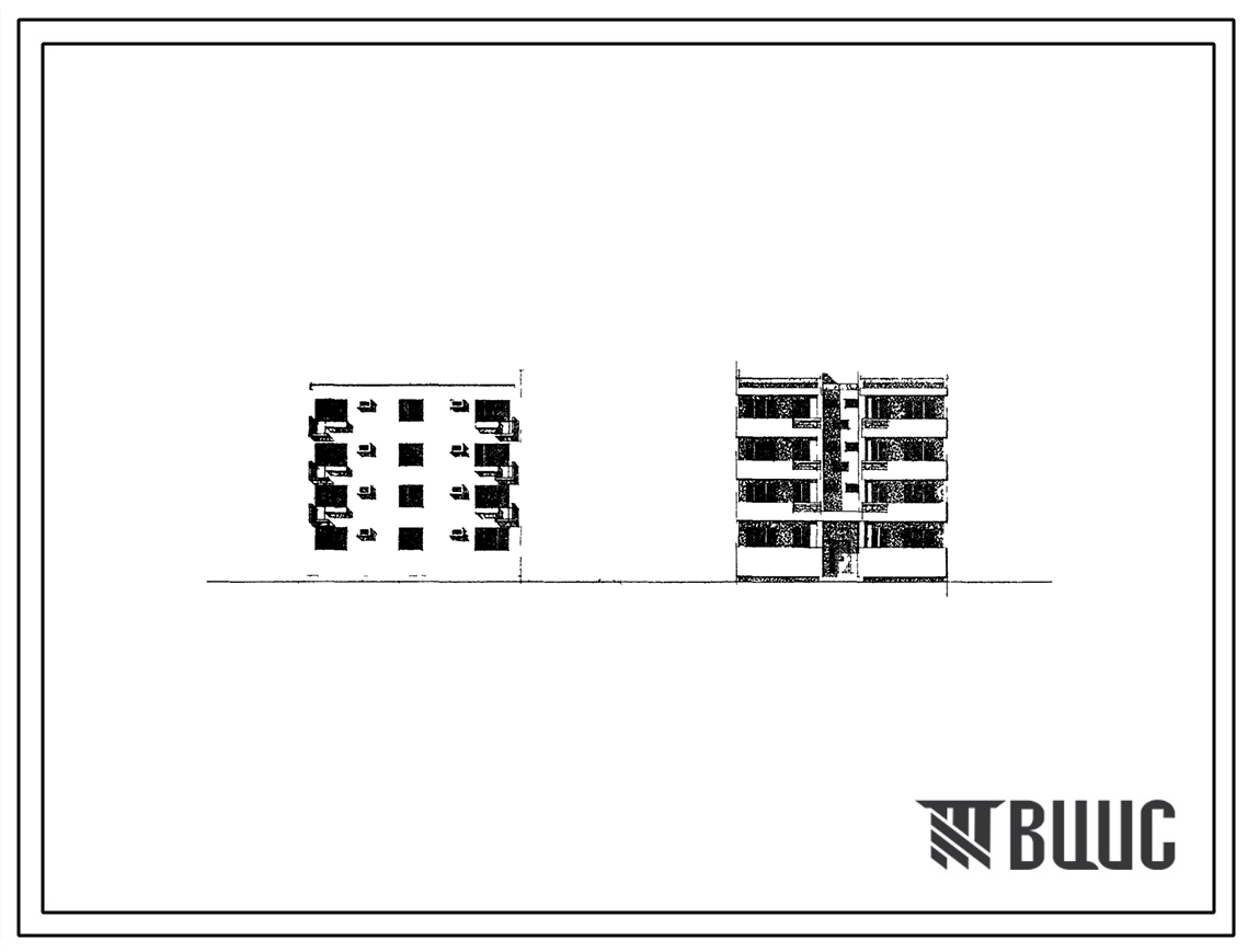 Типовой проект 77-033сп Четырехэтажная блок-секция на 8 квартир (двухкомнатных 2Б-4, трехкомнатных 3А-4) для строительства в4А и 4Г климатических подрайонах, с сейсмичностью 9 и 8 баллов на грунтах 2 типа просадочности.