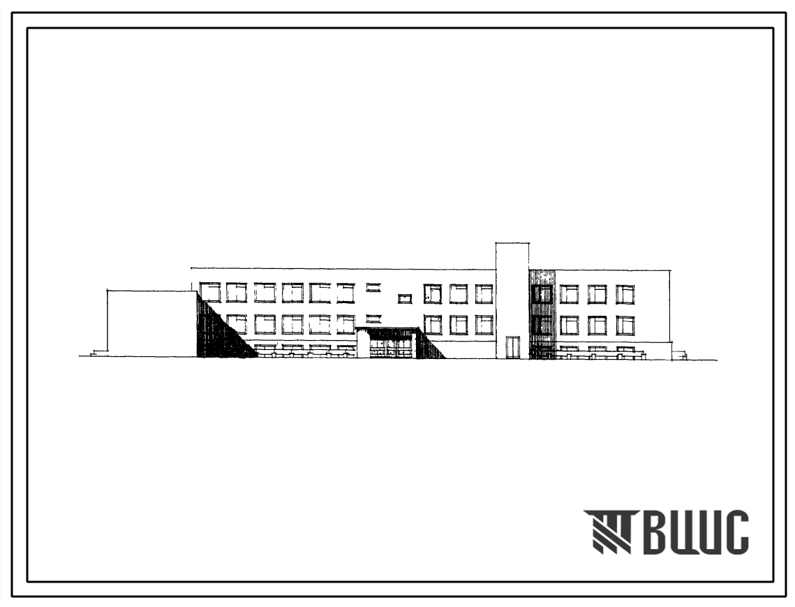 Типовой проект 224-1-182/76 Неполная средняя школа на 8 классов (320 учащихся) с цокольным этажом.