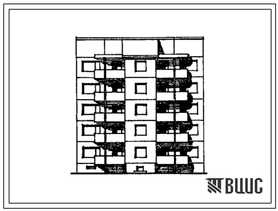 Типовой проект 120-049.13.89 Блок-секция 5-этажная 20-квартирная рядовая торцевая 1-1-1-2 (для городского строительства в Литовской республике)