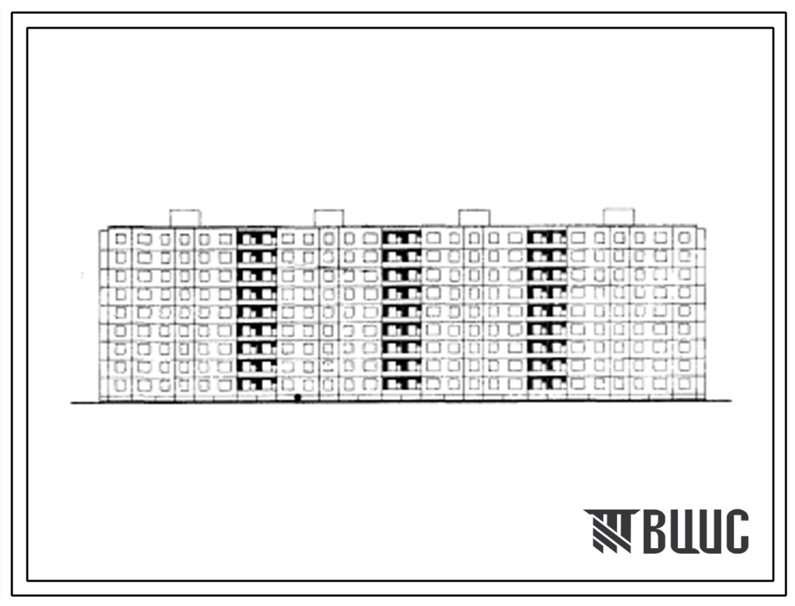 Типовой проект П-49-04/10  Девятиэтажный четырехсекционный крупнопанельный жилой дом на 144 квартиры