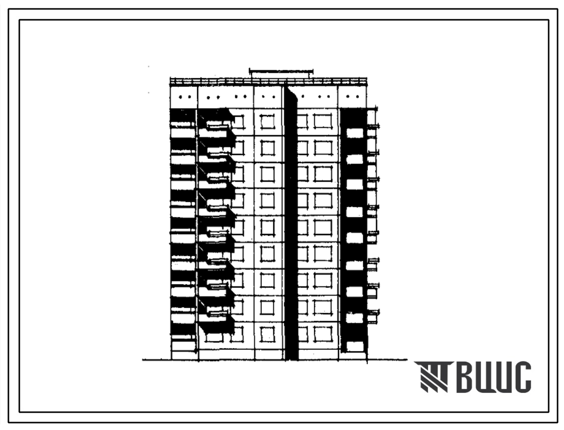 Типовой проект 135-0110 Девятиэтажная блок-секция угловая правая под углом 90? на 45 квартир (двухкомнатных 2А — 1, 2Б — 18, трехкомнатных 3А — 9, 3Б — 17). Для строительства в IА, IБ, IГ климатических подрайонах.