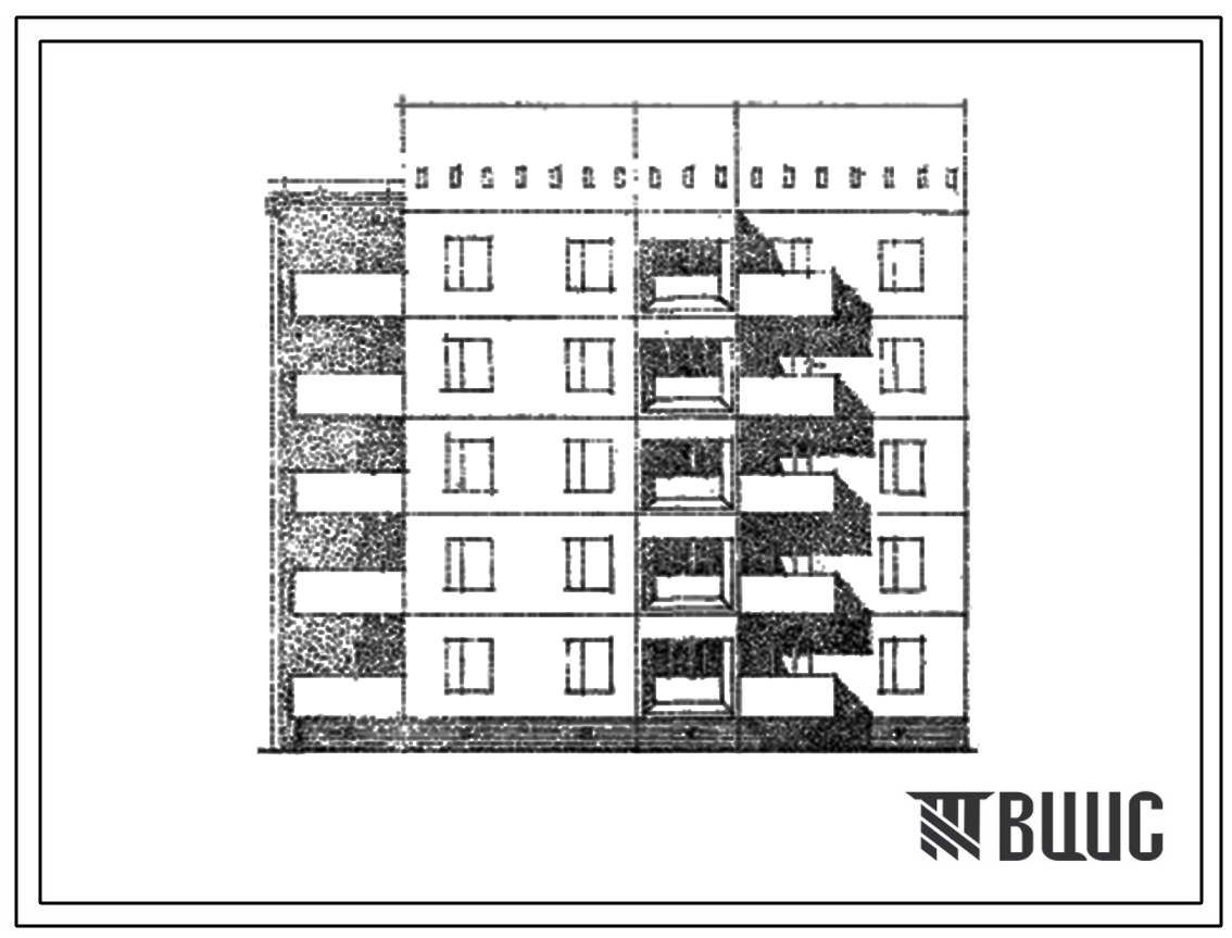 Типовой проект 148-036сп Пятиэтажная блок-секция поворотная прямая правая на 10 квартир. Для строительства в IVГ климатическом подрайоне сейсмичностью 7 баллов на грунтах II типа просадочности.