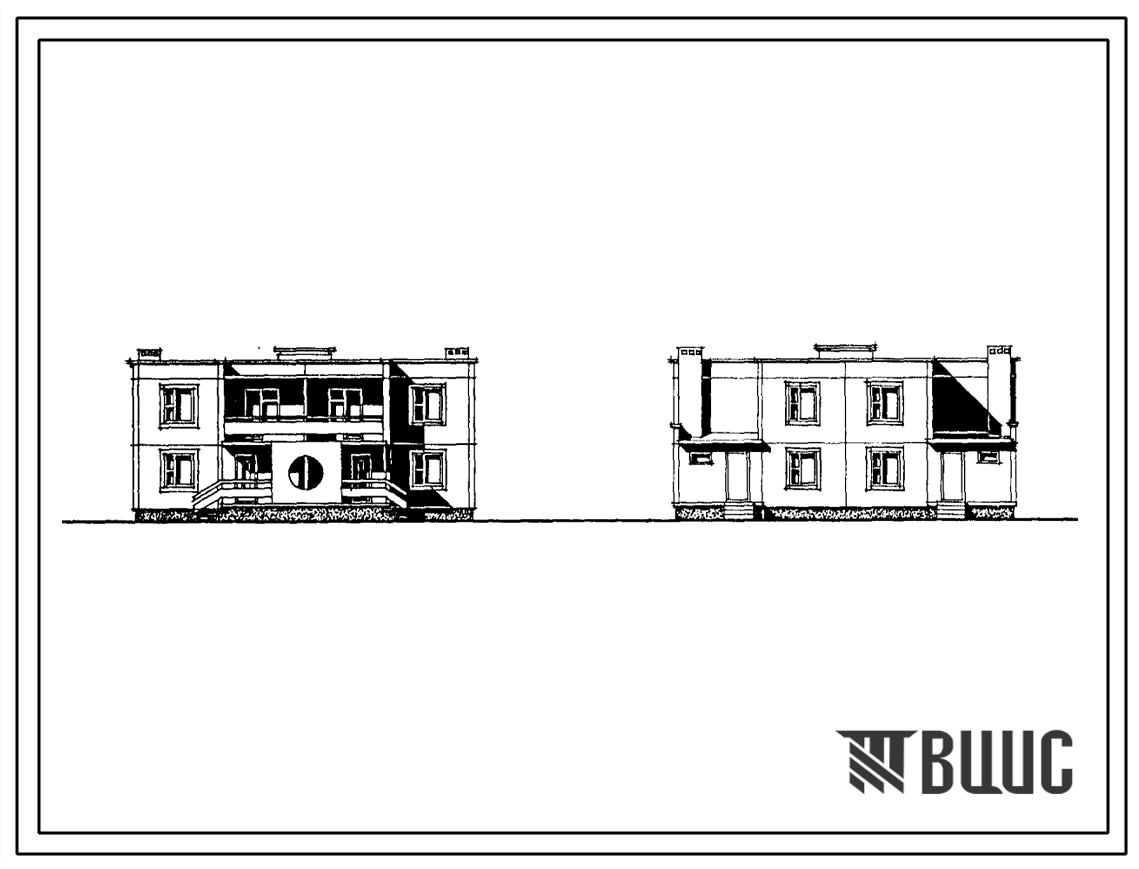 Фасады Типовой проект 171-210-40.86 Двухэтажный жилой дом на 2 четырехкомнатные квартиры типа 4Б в двух уровнях