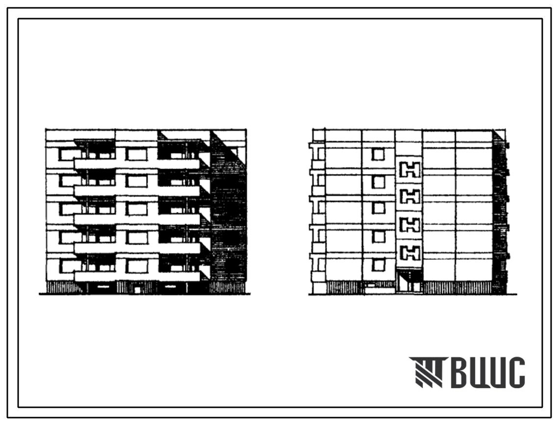 Типовой проект 120В-01/1 Пятиэтажная блок-секция на 20 квартир (однокомнатных 1Б-5, двухкомнатных 2Б-5, трехкомнатных 3А-10). Для строительства на сложном рельефе во 2В климатическом подрайоне Литовской ССР