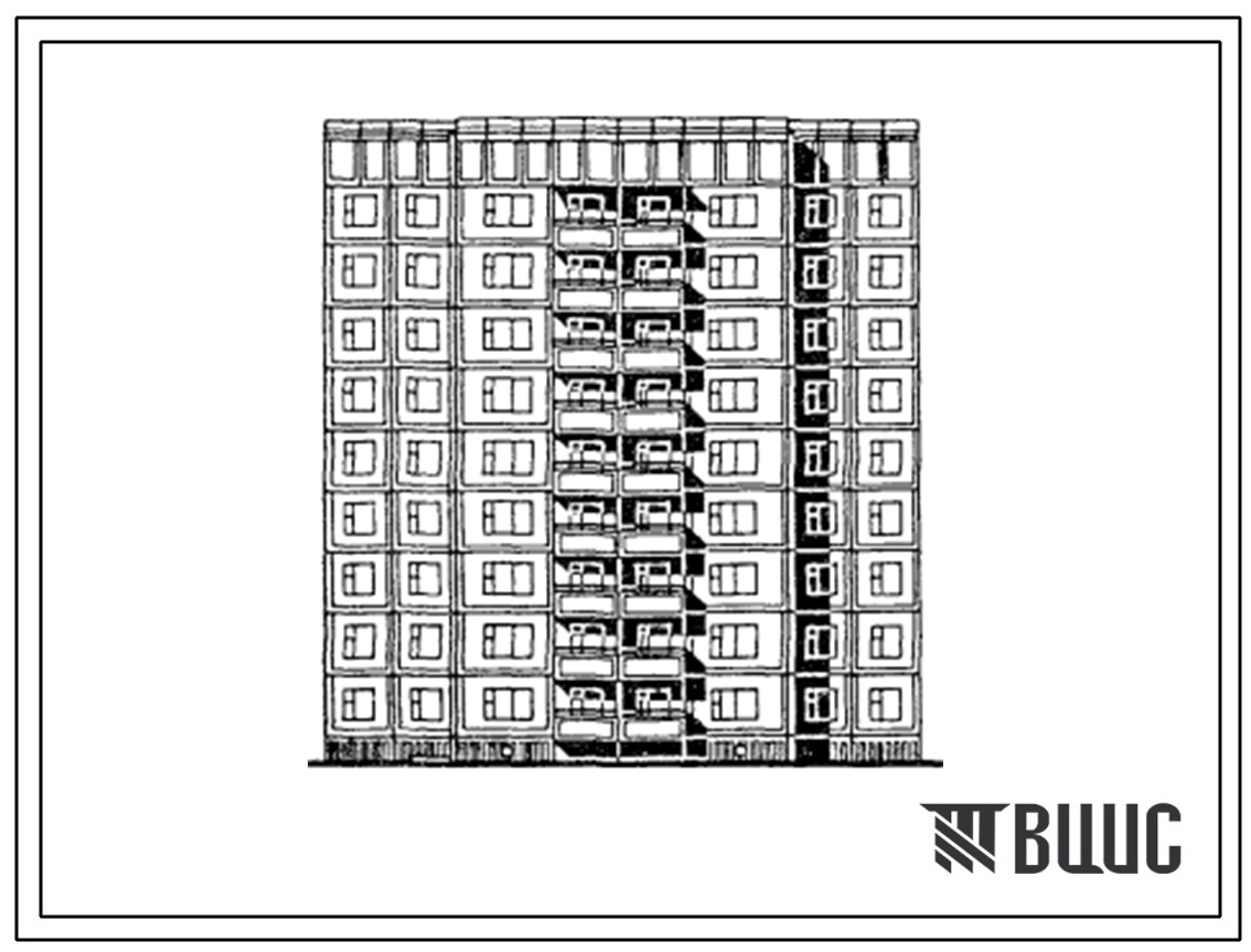 Типовой проект 97-0315.13.88 Девятиэтажная блок-секция рядовая на 36 квартир. Для городов Братск и Усть-Илимск