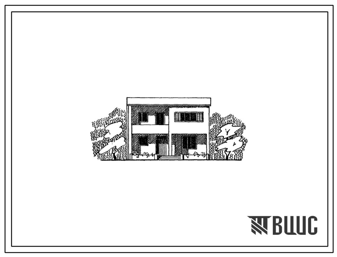 Типовой проект 101-029 Двухэтажная четырехкомнатная блок-квартира, правая (4Б-1) (со входом в квартиру со стороны приквартирного участка). Для строительства в 4А климатическом подрайоне