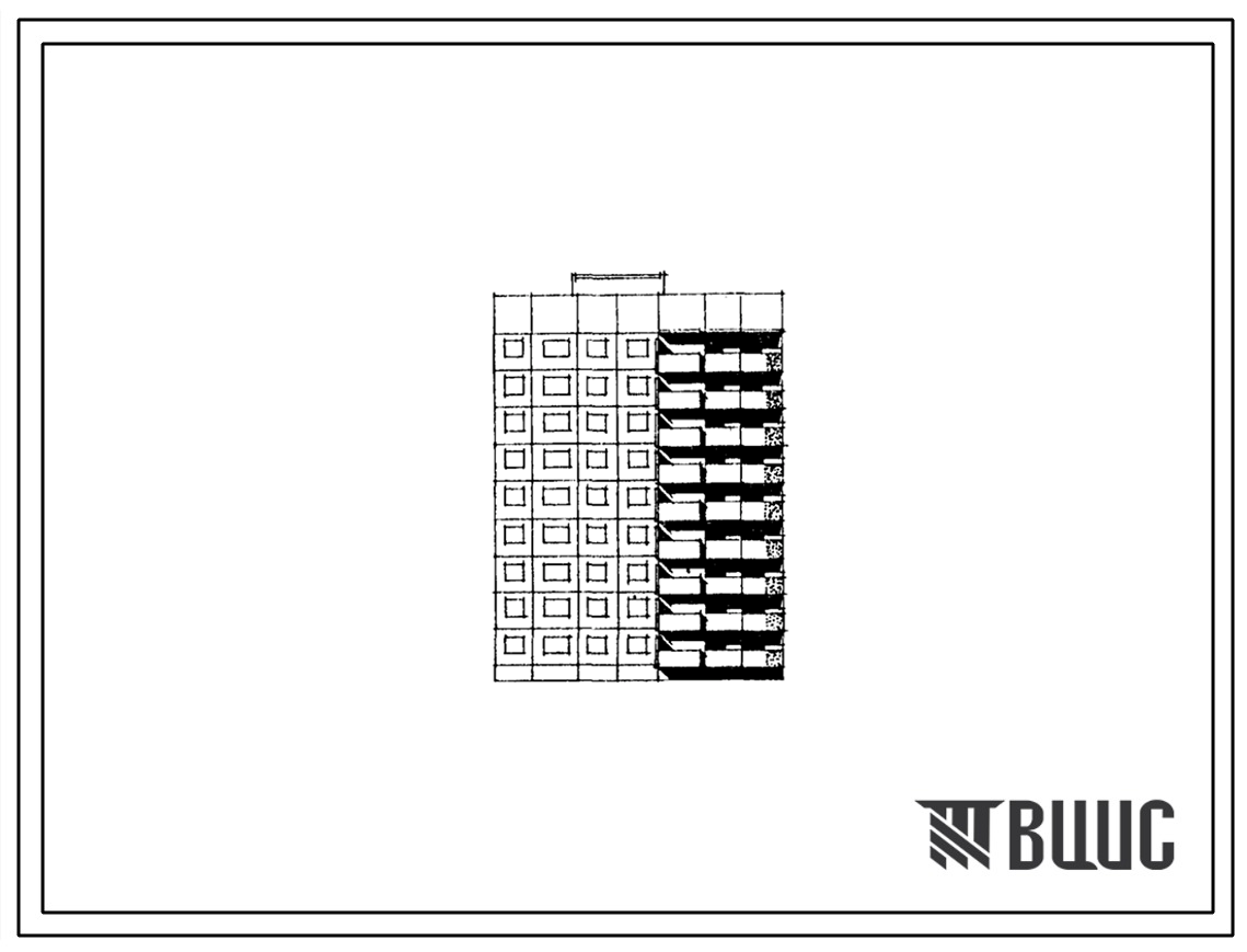 Типовой проект 138-015с/1.2 Блок-секция 9-этажная 26-квартирная рядовая 2Б.3А.4Б для Сахалинской области