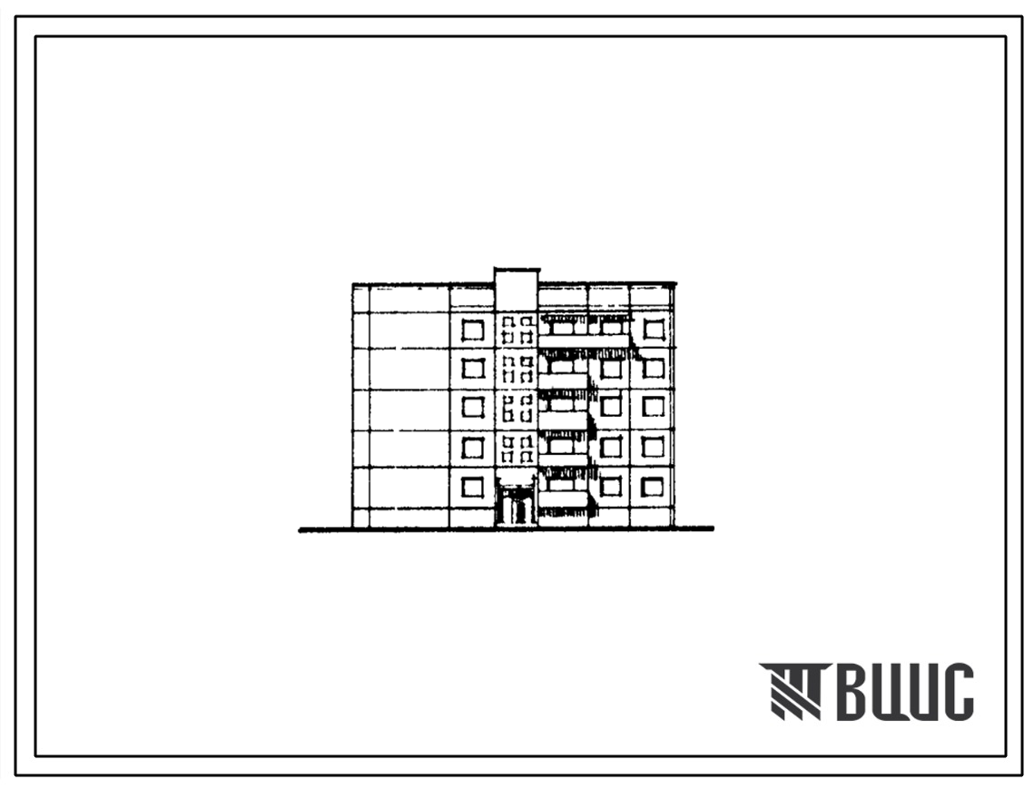 Фасады Типовой проект 90-0270.13.89 Блок-секция 5-этажная 20-квартирная торцовая правая 3.2.2.2 (для строительства в городе Липецке и Липецкой области)