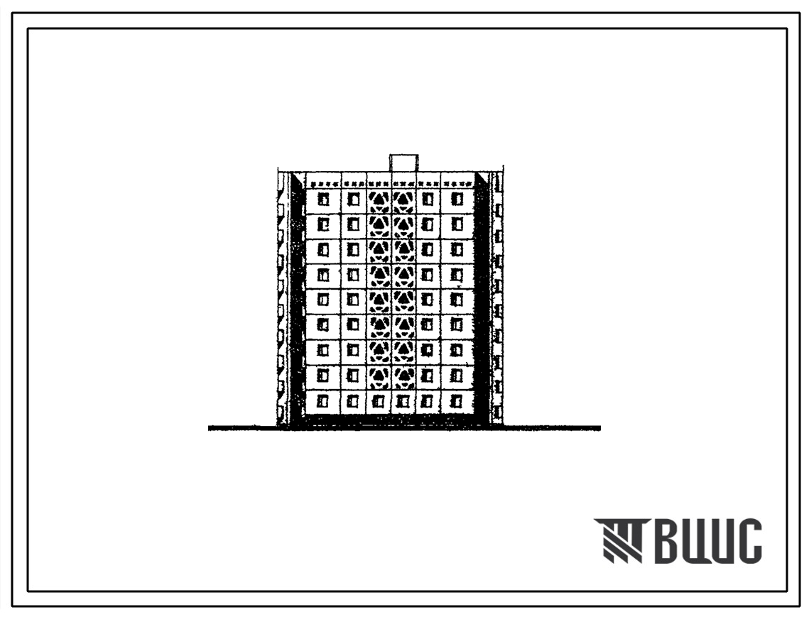 Типовой проект 148-038сп Блок-секция девятиэтажная 18-квартирная с двойным поворотом обратная 4Б-4Б.