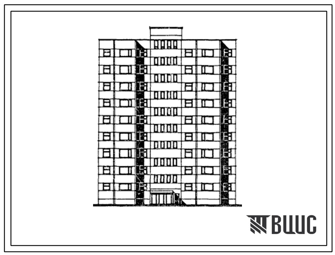 Типовой проект 133-015.13.87 Блок-секция рядовая 9-этажная 36-квартирная 2-3-3-2. Для строительства в Эстонской ССР.