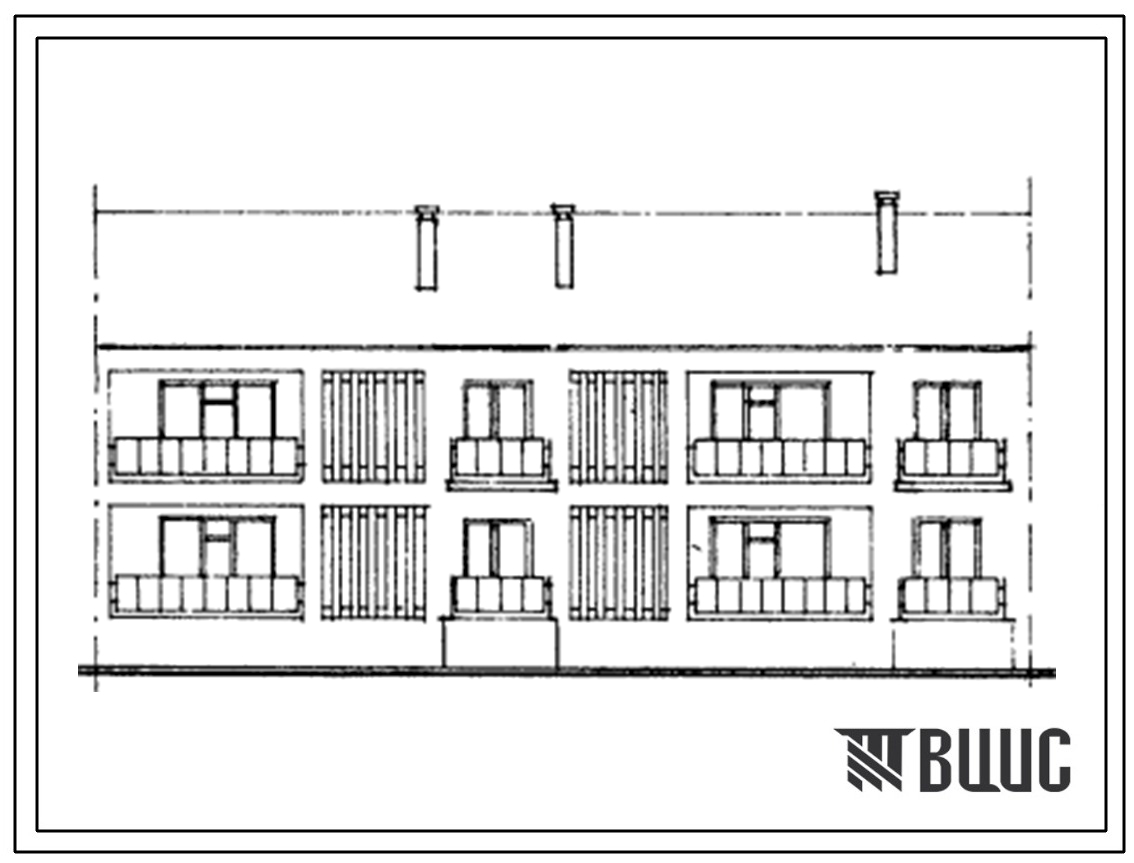 Типовой проект 17-0109с.13.87 2-этажная 4-квартирная рядовая блок-секция Т-3.4 со стенами из крупных легкобетонных блоков (для Грузинской ССР)