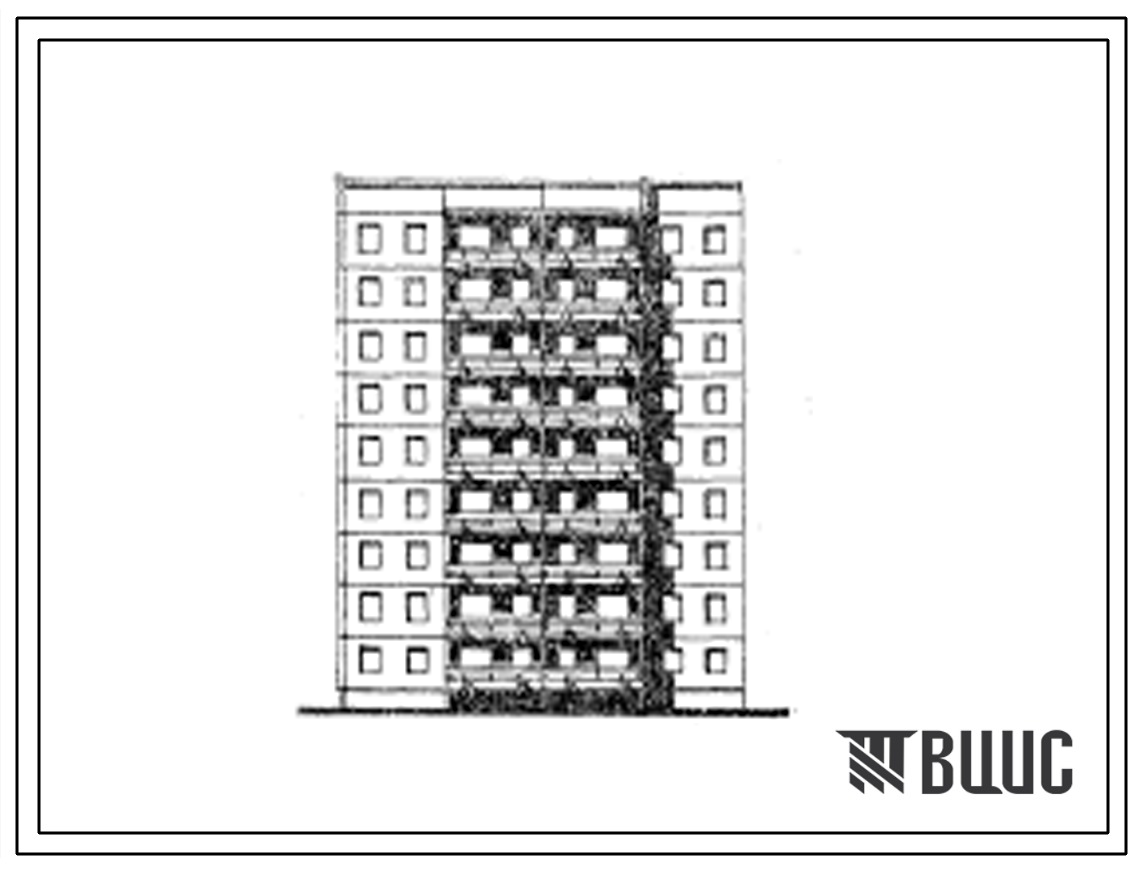 Типовой проект 141-015/1 Девятиэтажная блок-секция торцевая левая на 36 квартир (однокомнатных 1Б-9, двухкомнатных 2Б-9, трехкомнатных 3Б-9, четырехкомнатных 4Б-9). Для строительства в 1В и 2В климатических подрайонах