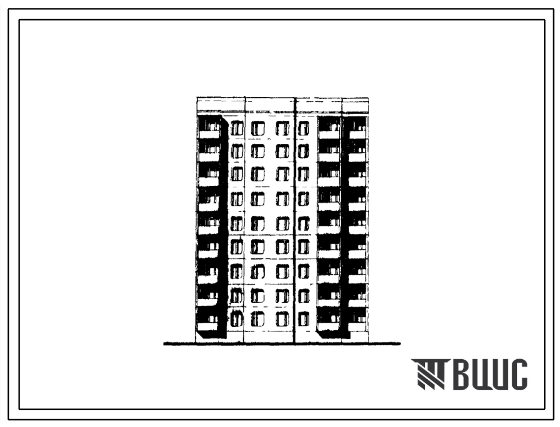 Типовой проект 135-0135с/1 Блок-секция девятиэтажная 27 квартирная торцевая правая (двухкомнатных 2Б — 9, трехкомнатных 3А — 9, пятикомнатных 5Б — 9). Для строительства в IВ и IД климатических подрайонах сейсмичностью 7 и 8 баллов в условиях строительства