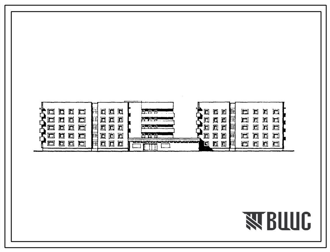 Типовой проект 164-114-25с.85 Пятиэтажное общежитие для рабочих и служащих на 422 человека (с жилыми ячейками на 3, 4, 10 и 12 человек)