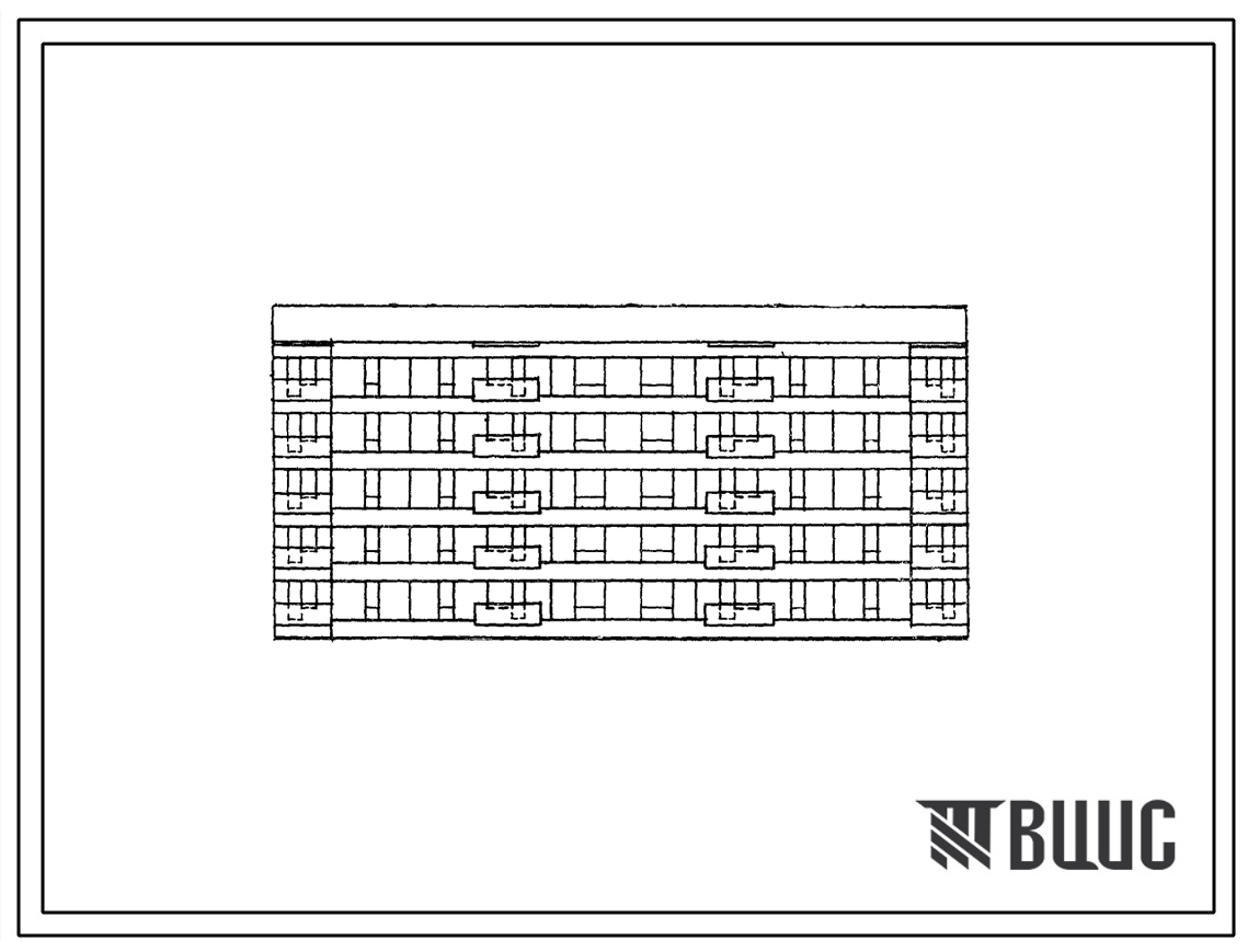 Фасады Типовой проект 87-076/2 Блок-секция рядовая спаренная 5-этажная 30-квартирная Р-1Б-2Б-3А
