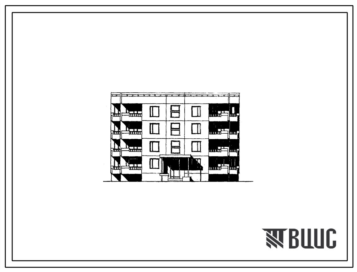 Типовой проект 111-99-41/1 Четырех/пятиэтажный односекционный дом на 16/20 квартир (однокомнатных 1Б — 8/10, трехкомнатных 3Б — 8/10).