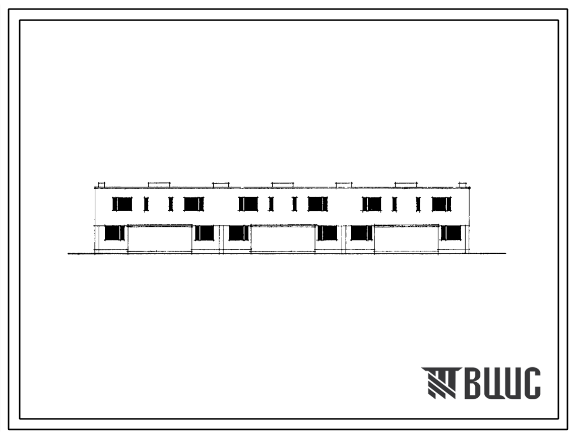 Типовой проект 143-23-61 Двухэтажный блокированный жилой дом с четырехкомнатными квартирами.