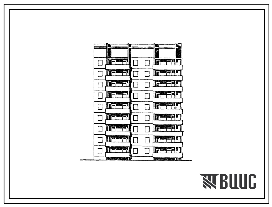 Типовой проект 135-0321с.13.87 9-этажная торцевая правая блок-секция на 36 квартир 1-2-2-3 для строительства в г. Иркутске