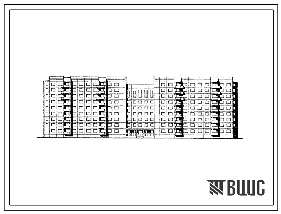 Типовой проект 161-112-54м.87 9-этажное общежитие для рабочих и служащих на 624 человека