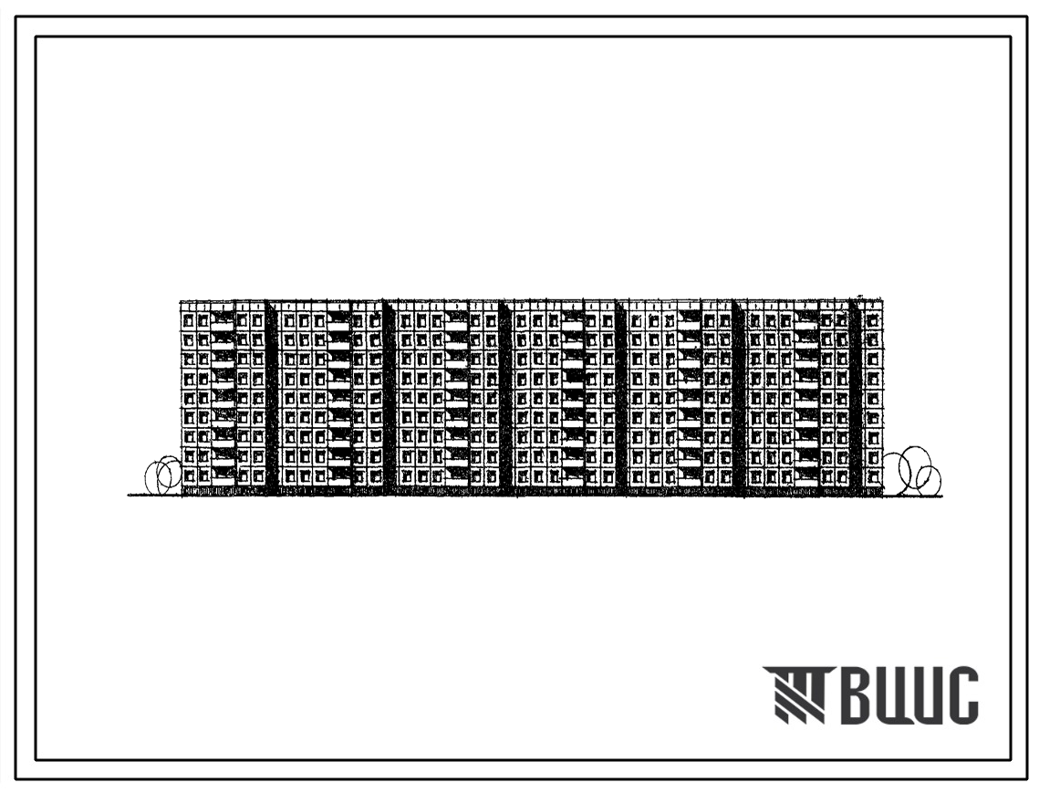 Типовой проект 111-97-4/1 Девятиэтажный шестисекционный жилой дом на 162 квартиры (однокомнатных 1А-2, двухкомнатных 2Б-52, трехкомнатных 3Б-54, четырехкомнатных 4Б-54) с шагом поперечных стен 3,0 и 4,5 м для строительства в 1В климатическом подрайоне. Ст