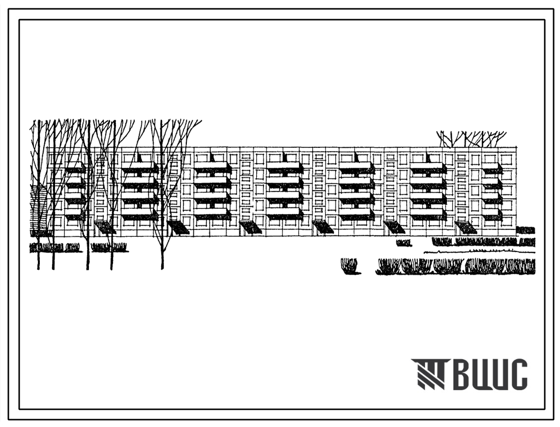 Типовой проект 1-464А-75 Пятиэтажный крупнопанельный жилой дом на 90(88) квартир.Вариант со встроенно-пристроенными предприятиями обслуживания. Блок I.III