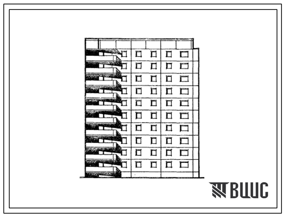 Типовой проект 121-0192.13.88 Десятиэтажная блок-секция торцевая правая на 40 квартир. Для Челябинска