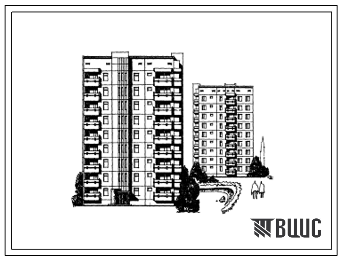 Типовой проект 135-074с Девятиэтажная блок-секция левая с торцовым окончанием на 27 квартир (однокомнатных 1Б-18; трехкомнатных 3А-9).